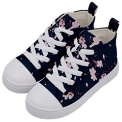 Flowers Texture Textured Pattern Kids  Mid-top Canvas Sneakers by danenraven