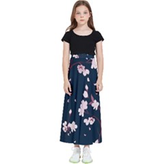 Flowers Texture Textured Pattern Kids  Flared Maxi Skirt