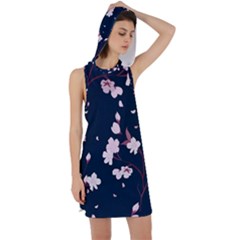 Flowers Texture Textured Pattern Racer Back Hoodie Dress by danenraven