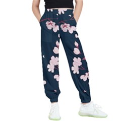 Flowers Texture Textured Pattern Kids  Elastic Waist Pants by danenraven