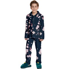 Flowers Texture Textured Pattern Kids  Long Sleeve Velvet Pajamas Set by danenraven