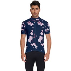 Flowers Texture Textured Pattern Men s Short Sleeve Cycling Jersey