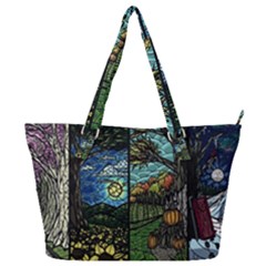 Four Assorted Illustrations Collage Winter Autumn Summer Picture Full Print Shoulder Bag by danenraven