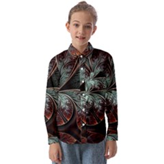 Abstract Pattern Design Art Wallpaper Tracery Texture Kids  Long Sleeve Shirt by danenraven