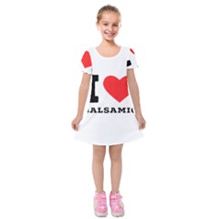 I Love Balsamic Kids  Short Sleeve Velvet Dress by ilovewhateva