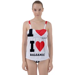 I Love Balsamic Twist Front Tankini Set by ilovewhateva