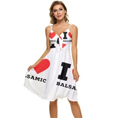 I Love Balsamic Sleeveless Tie Front Chiffon Dress by ilovewhateva