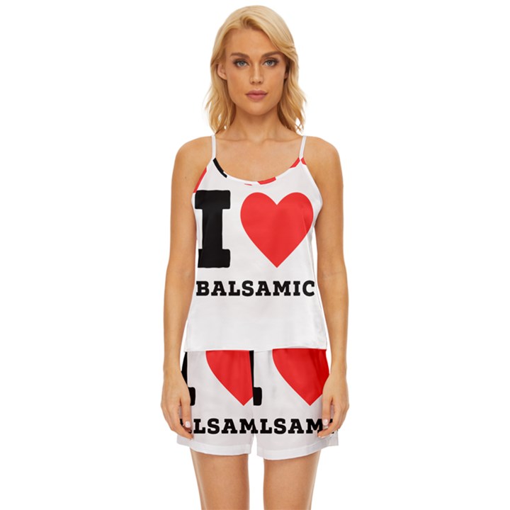 I love balsamic Satin Pajama Short Set