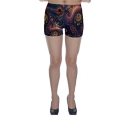 Paisley Abstract Fabric Pattern Floral Art Design Flower Skinny Shorts by danenraven