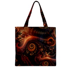 Paisley Abstract Fabric Pattern Floral Art Design Flower Zipper Grocery Tote Bag by danenraven