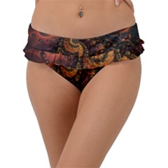 Paisley Abstract Fabric Pattern Floral Art Design Flower Frill Bikini Bottoms by danenraven