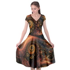 Paisley Abstract Fabric Pattern Floral Art Design Flower Cap Sleeve Wrap Front Dress by danenraven