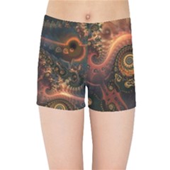 Paisley Abstract Fabric Pattern Floral Art Design Flower Kids  Sports Shorts by danenraven