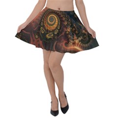 Paisley Abstract Fabric Pattern Floral Art Design Flower Velvet Skater Skirt by danenraven