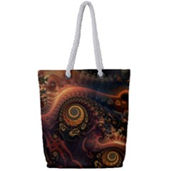 Paisley Abstract Fabric Pattern Floral Art Design Flower Full Print Rope Handle Tote (small) by danenraven