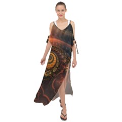 Paisley Abstract Fabric Pattern Floral Art Design Flower Maxi Chiffon Cover Up Dress by danenraven