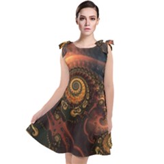 Paisley Abstract Fabric Pattern Floral Art Design Flower Tie Up Tunic Dress by danenraven