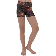 Paisley Abstract Fabric Pattern Floral Art Design Flower Kids  Lightweight Velour Yoga Shorts by danenraven