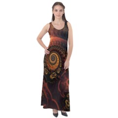 Paisley Abstract Fabric Pattern Floral Art Design Flower Sleeveless Velour Maxi Dress by danenraven