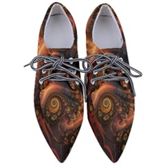 Paisley Abstract Fabric Pattern Floral Art Design Flower Pointed Oxford Shoes by danenraven