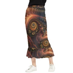 Paisley Abstract Fabric Pattern Floral Art Design Flower Maxi Fishtail Chiffon Skirt by danenraven