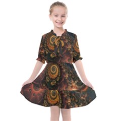 Paisley Abstract Fabric Pattern Floral Art Design Flower Kids  All Frills Chiffon Dress by danenraven