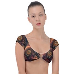 Paisley Abstract Fabric Pattern Floral Art Design Flower Cap Sleeve Ring Bikini Top by danenraven