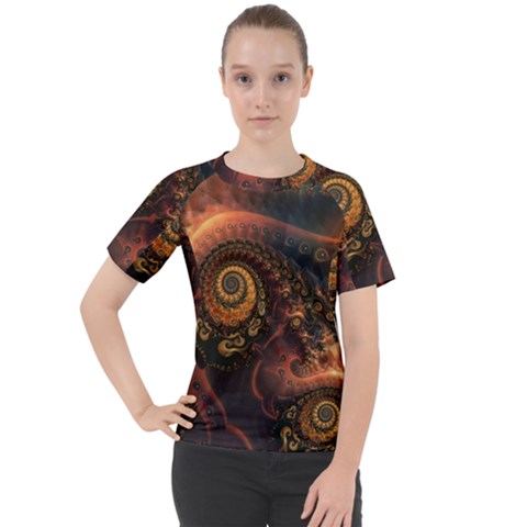 Paisley Abstract Fabric Pattern Floral Art Design Flower Women s Sport Raglan Tee by danenraven