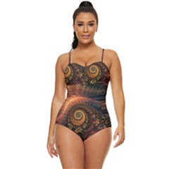 Paisley Abstract Fabric Pattern Floral Art Design Flower Retro Full Coverage Swimsuit by danenraven