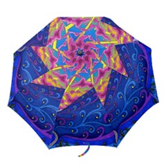 Abstract Paisley Art Pattern Design Fabric Floral Decoration Folding Umbrellas by danenraven