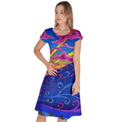 Abstract Paisley Art Pattern Design Fabric Floral Decoration Classic Short Sleeve Dress by danenraven