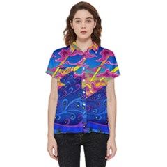 Abstract Paisley Art Pattern Design Fabric Floral Decoration Short Sleeve Pocket Shirt by danenraven