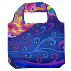 Abstract Paisley Art Pattern Design Fabric Floral Decoration Premium Foldable Grocery Recycle Bag