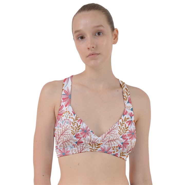 Flowers Pattern Seamless Floral Floral Pattern Sweetheart Sports Bra