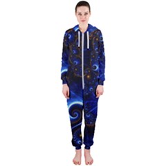 Abstract Design Art Pattern Wallpaper Shape Decoration Hooded Jumpsuit (ladies)