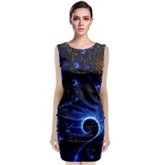 Abstract Design Art Pattern Wallpaper Shape Decoration Sleeveless Velvet Midi Dress