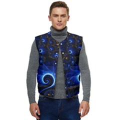 Abstract Design Art Pattern Wallpaper Shape Decoration Men s Short Button Up Puffer Vest	