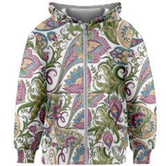 Flowers Pattern Texture White Background Design Floral Kids  Zipper Hoodie Without Drawstring