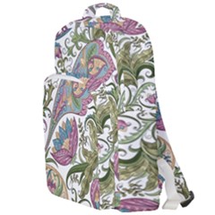 Flowers Pattern Texture White Background Design Floral Double Compartment Backpack by danenraven