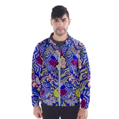 Blue Yellow Background Pattern Vector Texture Paisley Men s Windbreaker