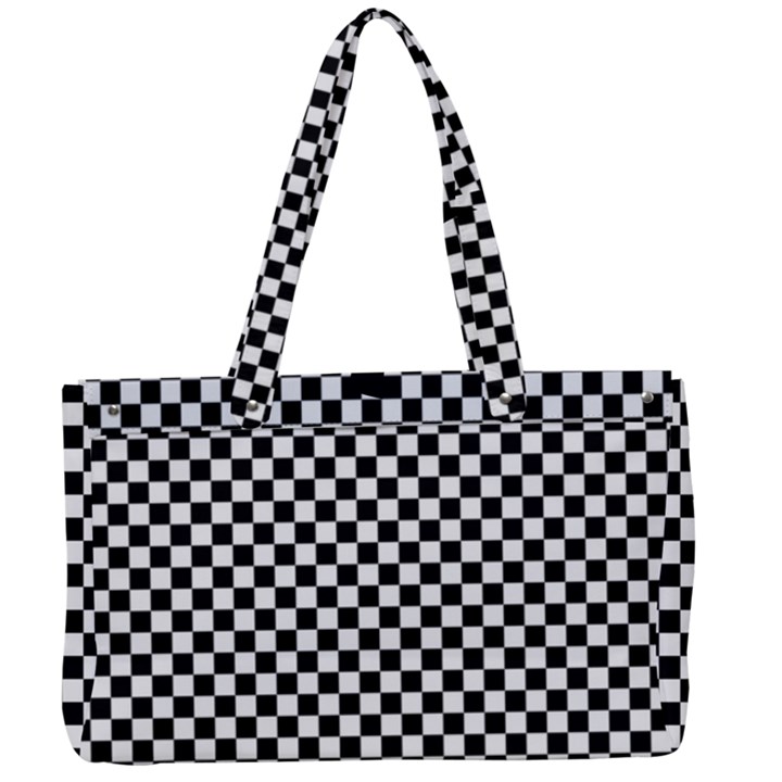 Black And White Checkerboard Background Board Checker Canvas Work Bag