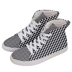 Black And White Checkerboard Background Board Checker Women s Hi-top Skate Sneakers by Cowasu