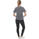 Black And White Checkerboard Background Board Checker Women s Sport Raglan Tee View2