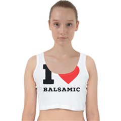 I Love Baci Velvet Racer Back Crop Top by ilovewhateva