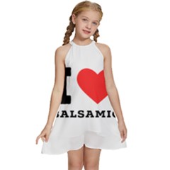 I Love Baci Kids  Halter Collar Waist Tie Chiffon Dress by ilovewhateva