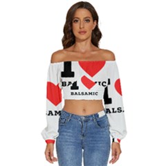 I Love Baci Long Sleeve Crinkled Weave Crop Top by ilovewhateva