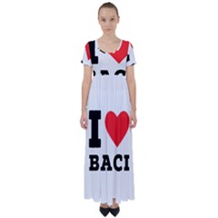 I Love Baci  High Waist Short Sleeve Maxi Dress by ilovewhateva