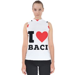 I Love Baci  Mock Neck Shell Top by ilovewhateva