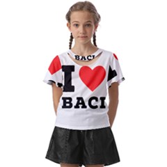 I Love Baci  Kids  Front Cut Tee by ilovewhateva