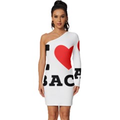 I Love Baci  Long Sleeve One Shoulder Mini Dress by ilovewhateva